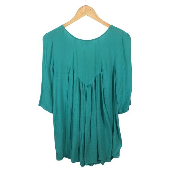 WS981 Women’s YA Los Angeles Trendy Boho Aztec Hippie Blouse Top M - Picture 3 of 4